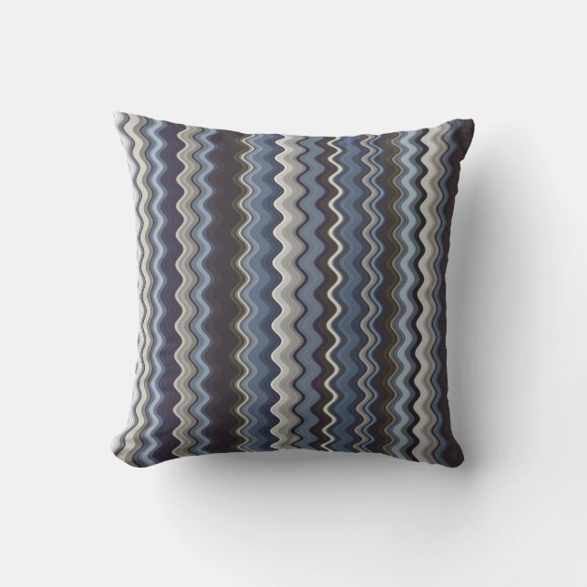 Multicoloured Wavy Pattern Cushion (Front)