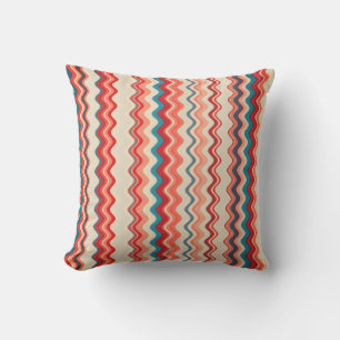 Multicoloured Wavy Pattern Cushion