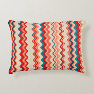 Multicoloured Wavy Pattern Decorative Cushion