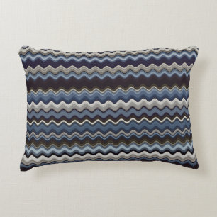 Multicoloured Wavy Pattern Decorative Cushion
