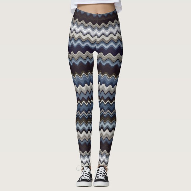 Multicoloured Wavy Pattern Leggings (Front)