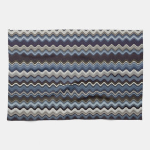 Multicoloured Wavy Pattern Tea Towel