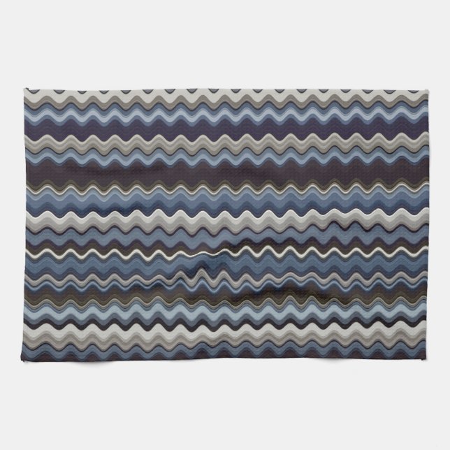 Multicoloured Wavy Pattern Tea Towel (Horizontal)