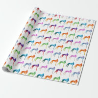 Multicoloured Whippet Waves Popart