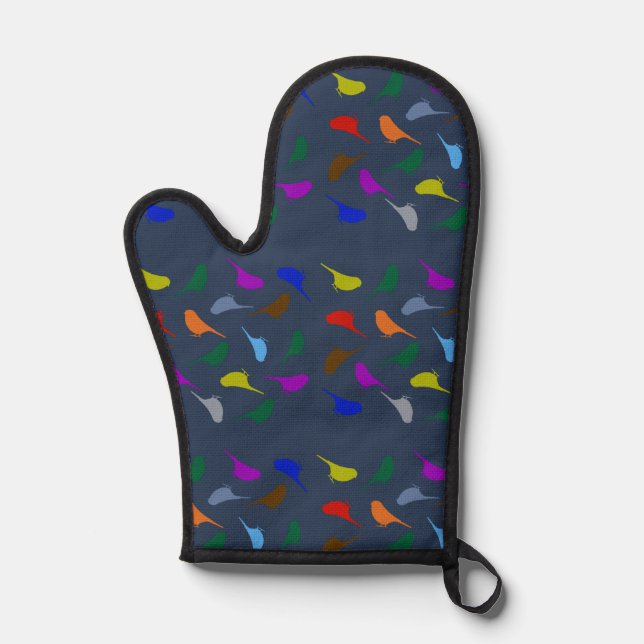 Multicolourerd birds Oven mitt (Front)