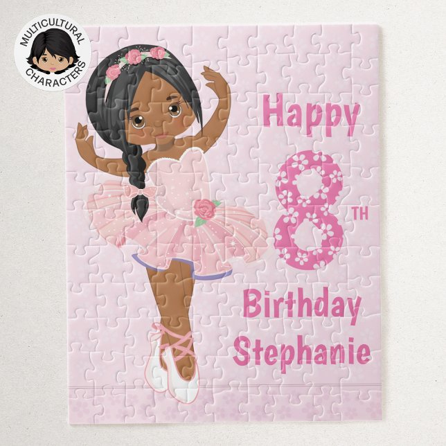Multicultural Ballerina Happy Birthday Jigsaw Puzzle (Creator Uploaded)