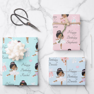 Multicultural Ballerina Wrapping Paper Sheets