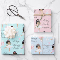 Multicultural Ballerina Wrapping Paper Sheets