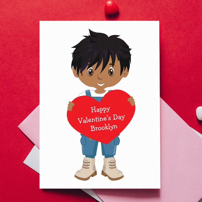 Multicultural Boy Valentine's Day Card (Creator Uploaded)