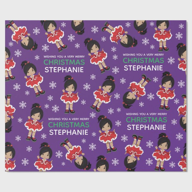 Multicultural Christmas Dancer Wrapping Paper (Flat)