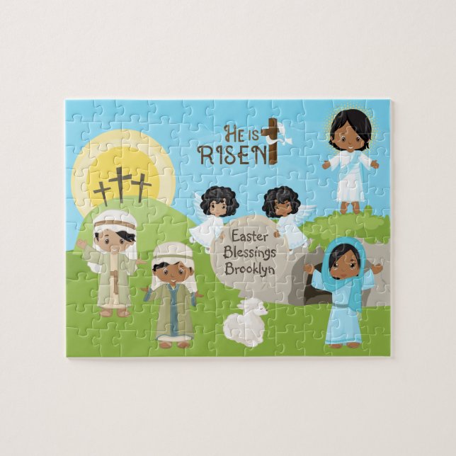 Multicultural He is Risen Easter Jigsaw Puzzle (Horizontal)