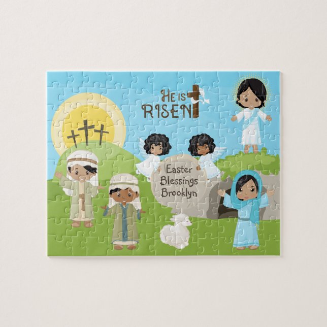 Multicultural He is Risen Easter Jigsaw Puzzle (Horizontal)