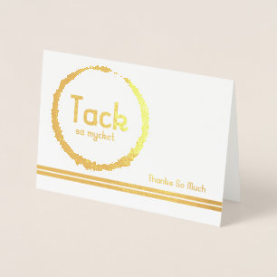 Multicultural Swedish Language Thank You Foil Card