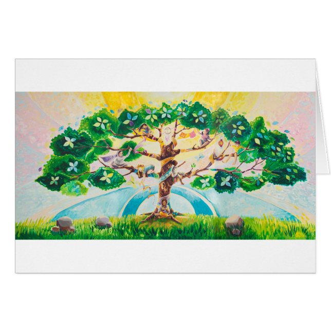 Multicultural Tree of Life - Summer | Blank Card (Front Horizontal)