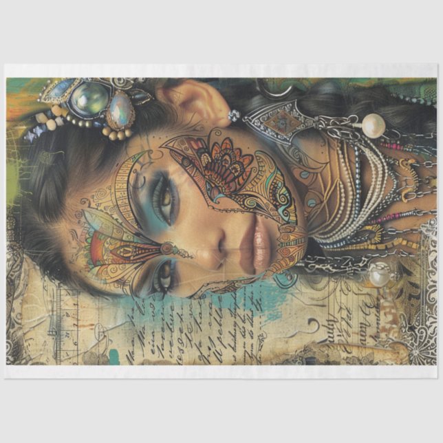 Multicultural Women of Beauty Series Decoupage Tissue Paper (Front)