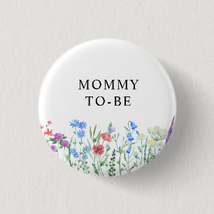 Multihued Wildflower Baby Shower Celebration 3 Cm Round Badge