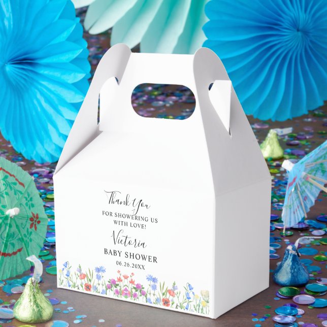 Multihued Wildflower Baby Shower Celebration Favour Box (Party)