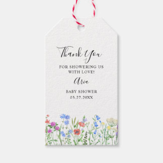 Multihued Wildflower Baby Shower Celebration Gift Tags