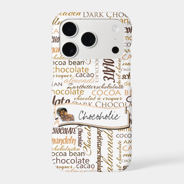 Multilingual Chocolate Typography Word Cloud (Back)