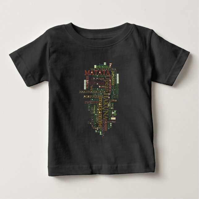 Multilingual Hakuna Matata Global Word Cloud Art Baby T-Shirt (Front)