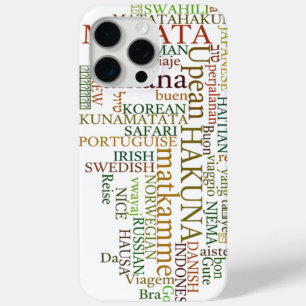 Multilingual Hakuna Matata Global Word Cloud Art iPhone 15 Pro Max Case