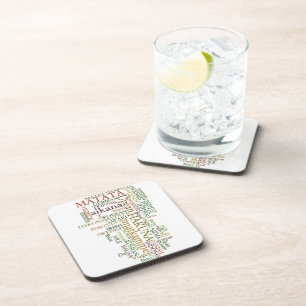Multilingual Hakuna Matata Global Word Cloud Art Coaster