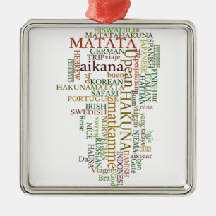 Multilingual Hakuna Matata Global Word Cloud Art Metal Tree Decoration