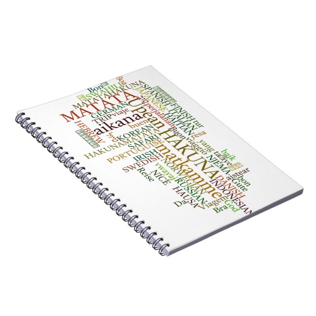 Multilingual Hakuna Matata Global Word Cloud Art Notebook (Right Side)