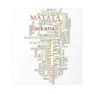 Multilingual Hakuna Matata Global Word Cloud Art Notepad