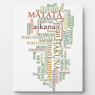 Multilingual Hakuna Matata Global Word Cloud Art Plaque