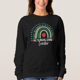 Multilingual Learner Teacher Leopard Rainbow Lingu Sweatshirt