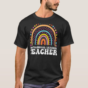 Multilingual Learner Teacher Leopard Rainbow Multi T-Shirt