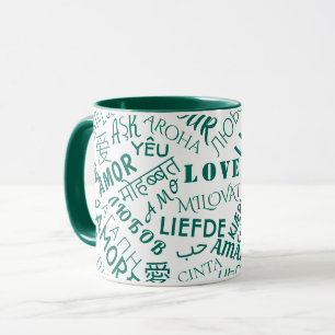 Multilingual Love Text Coffee Mug - Choose Colours