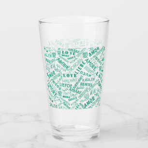 Multilingual Love Text Glass - Choose Colours