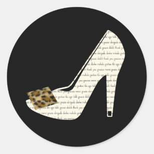 Multilingual Thank You Leopard Print Shoe Stickers