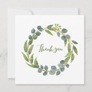 Multilingual Wreath Thank You Cards