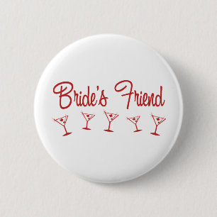 MultiMartini-BridesFriend-Red 6 Cm Round Badge