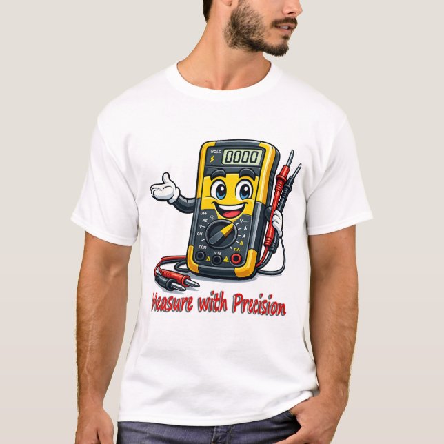 Multimeter Cartoon Measure With Precision T-Shirt (Front)