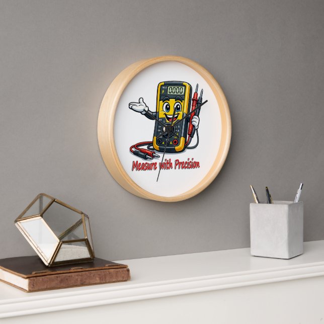 Multimeter Cartoon Measure With Precision Wall Clo Clock (Office)