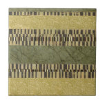Multipatterned Panel Painting Ceramic Tile<br><div class="desc">A multipatterned panel painting,  created by Jennifer Goldberger. Dark green,  brown,  tan,  white and yellow are sprinkled liberally throughout this amazing work. Be sure to get your copy now!</div>