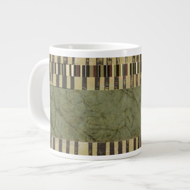 Multipatterned Panel Painting Large Coffee Mug (Front Left)