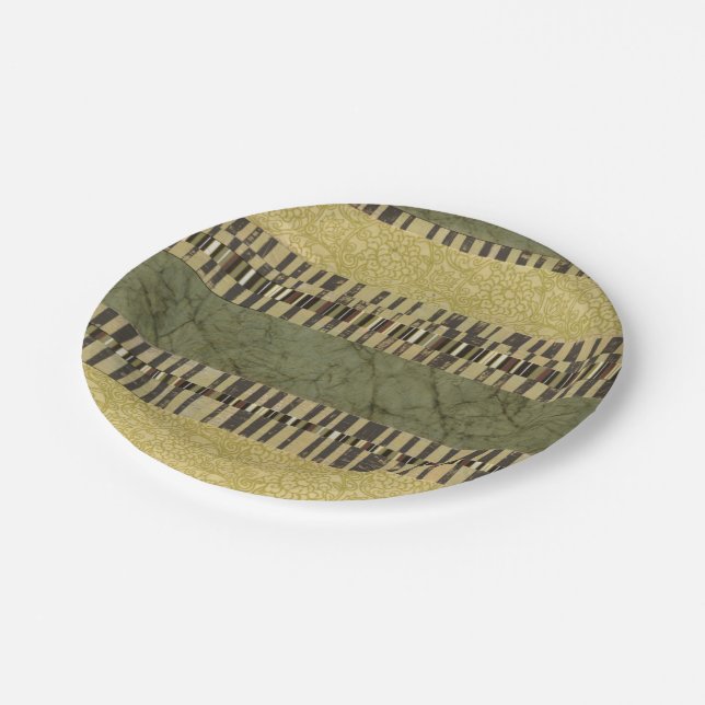 Multipatterned Panel Painting Paper Plate (Angled)