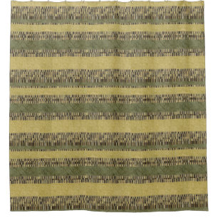 Multipatterned Panel Painting Shower Curtain