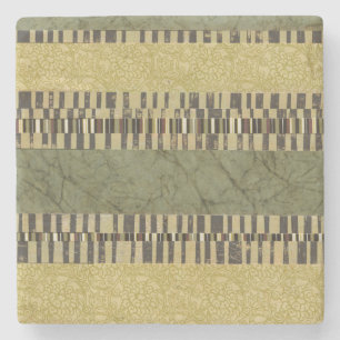 Multipatterned Panel Painting Stone Coaster