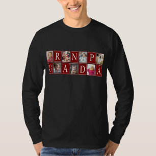 Multiphoto Pattern with Grandma Text Photo T-Shirt