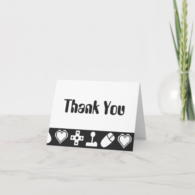 Multiplayer Mode in Black Thank You Card (Front)