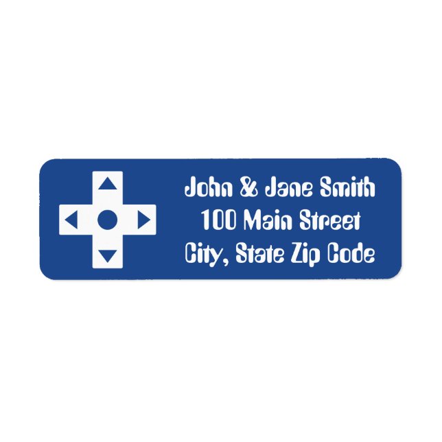 Multiplayer Mode in Blue Return Address Label (Front)