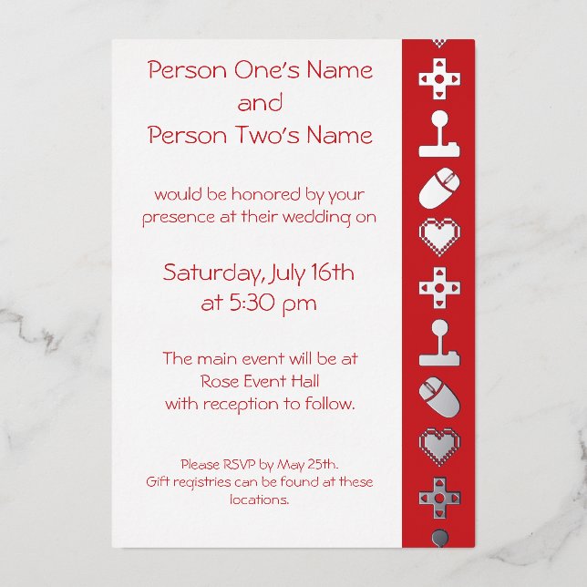 Multiplayer Mode in Cherry Foil Invitation (Front)