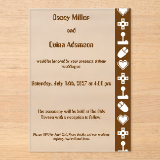 Multiplayer Mode in Chocolate Acrylic Wedding Invitations