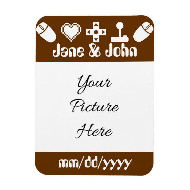 Multiplayer Mode in Chocolate Save-the-Date Magnet (Vertical)